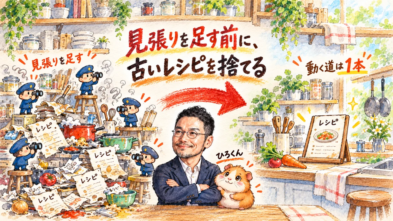 見張りを足す前に古いレシピを捨てる