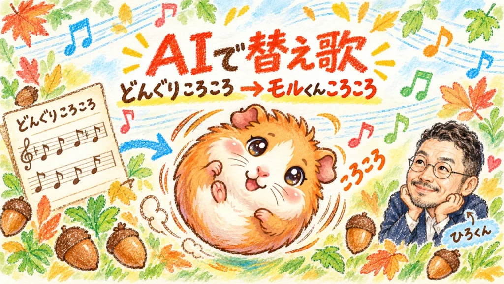 AIで替え歌 どんぐりころころをモルくんころころに
