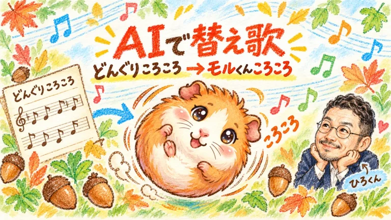 AIで替え歌 どんぐりころころをモルくんころころに