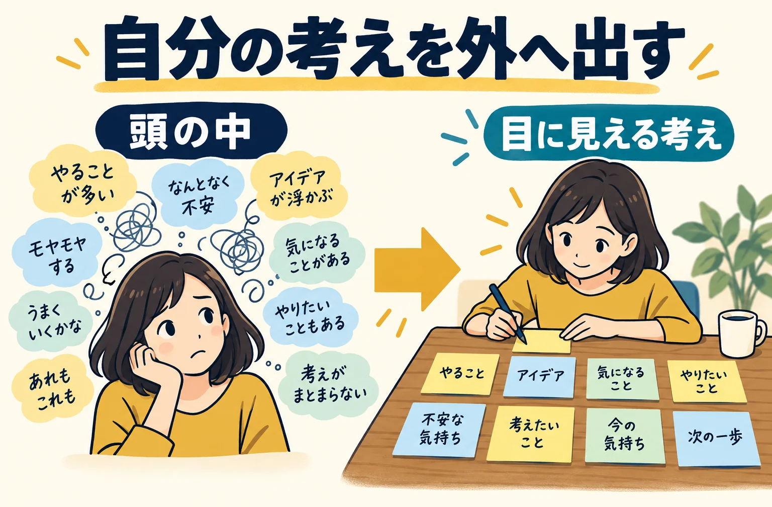 自分の考えを外へ出す