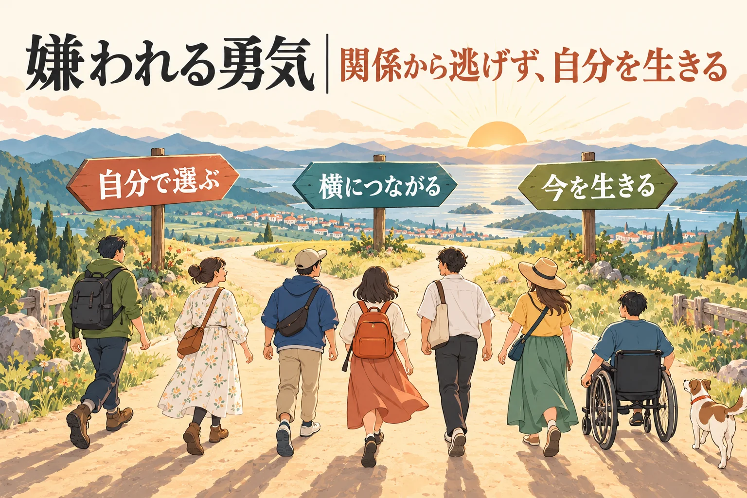 嫌われる勇気のまとめ。自分の人生を選び、同じ地面で他者とつながり、今を生きる