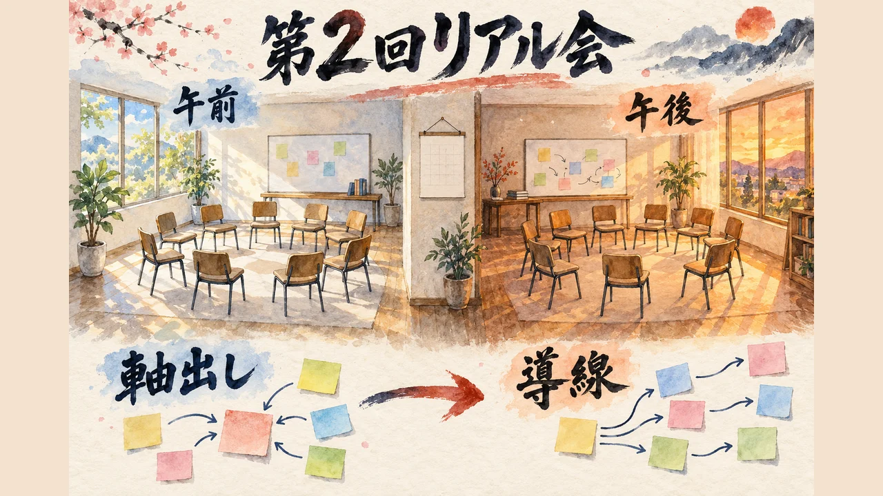 第2回リアル会 午前は軸出しとLP 午後は導線づくり 図解
