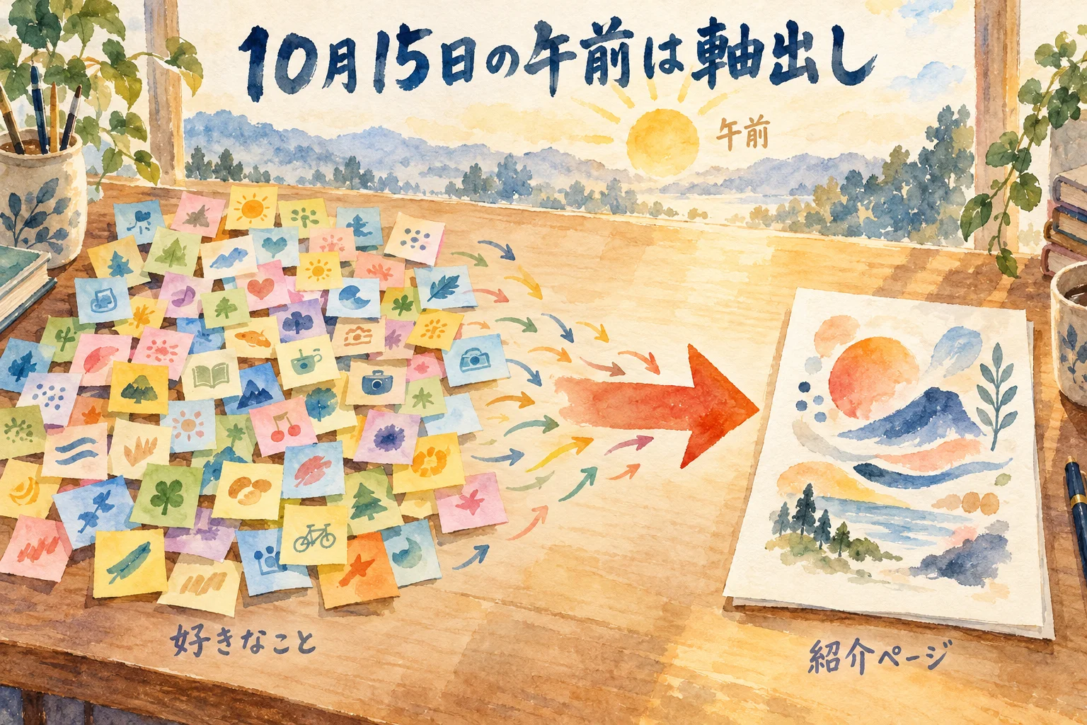 午前は軸出し 好きなことを紹介ページにまとめる 図解