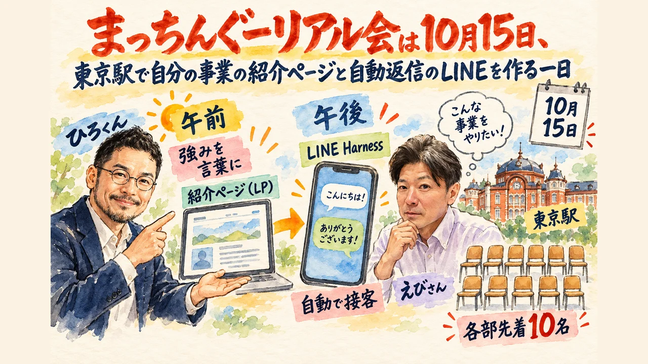 まっちんぐーリアル会は10月15日の図解