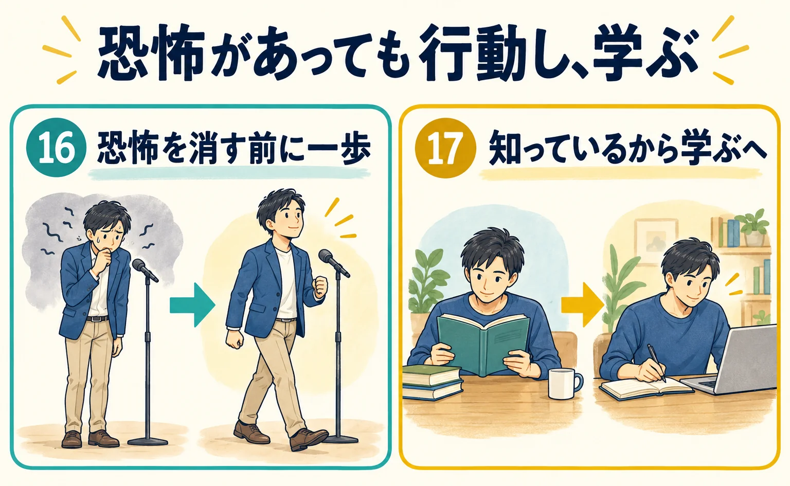 恐怖があっても行動し、学ぶ