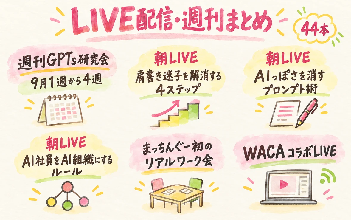 LIVE配信・週刊まとめ グラフィックレコーディング図解