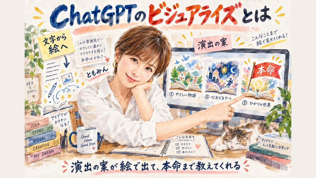 ChatGPT ビジュアライズとは 演出の案が絵で出て、本命まで教えてくれる