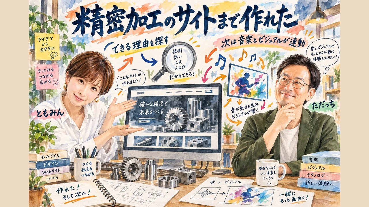精密加工のサイトまで作れた できる理由を探す、そして次は音楽がビジュアルと連動する
