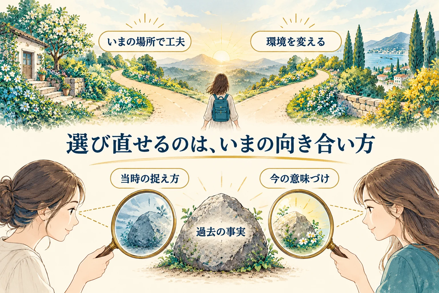 いまの場所で工夫する道と環境を変える道を選び、過去の事実と今の意味づけを分ける