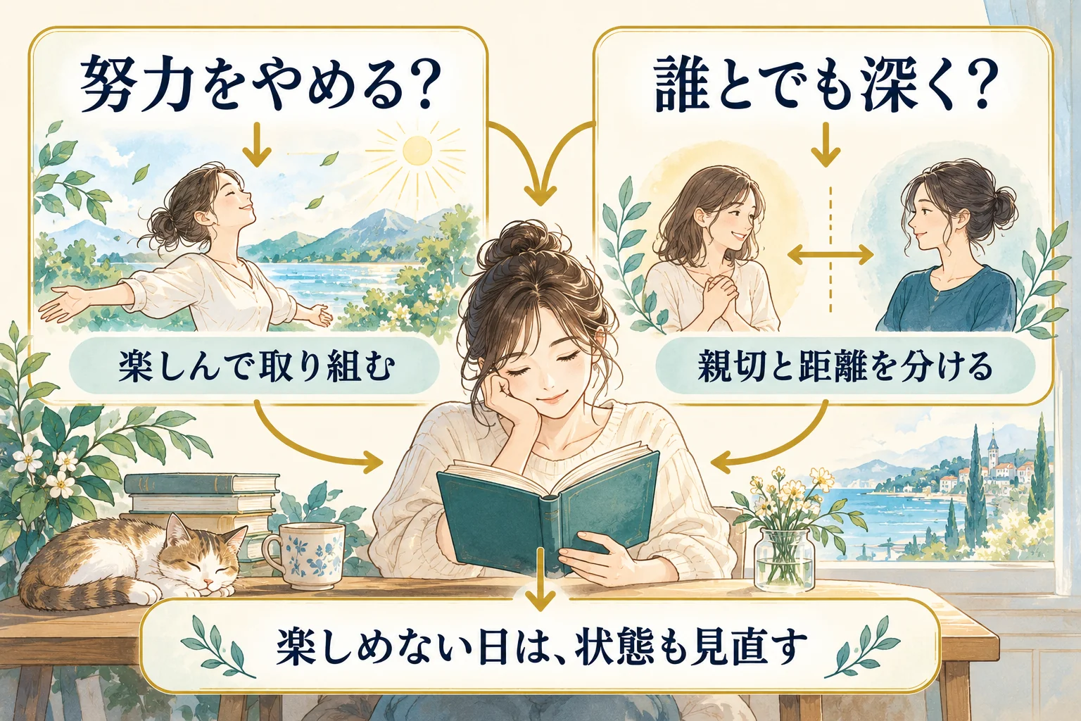 楽しむことは努力をやめることか、人づき合いを選んでよいかという疑問を整理する