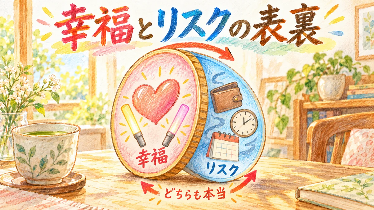 表が幸福、裏がリスクのコイン。推し活の表と裏