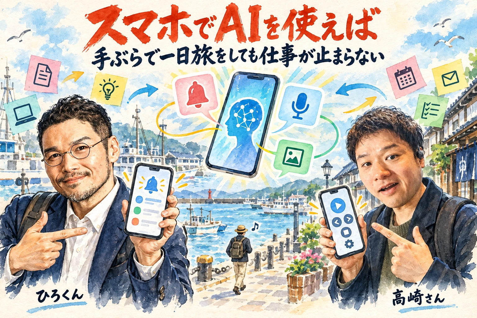 スマホでAIを使えば手ぶらで旅できるの図解