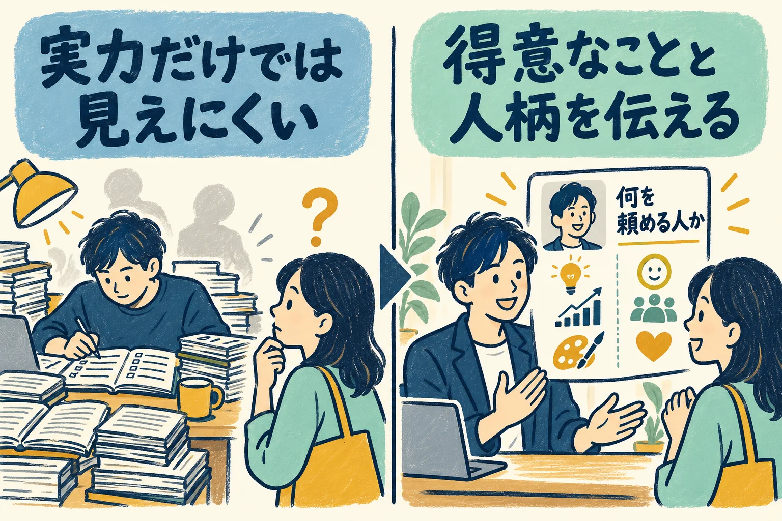 第1章。実力があっても伝わらない人と、人柄と得意なことが知られている人の違い。
