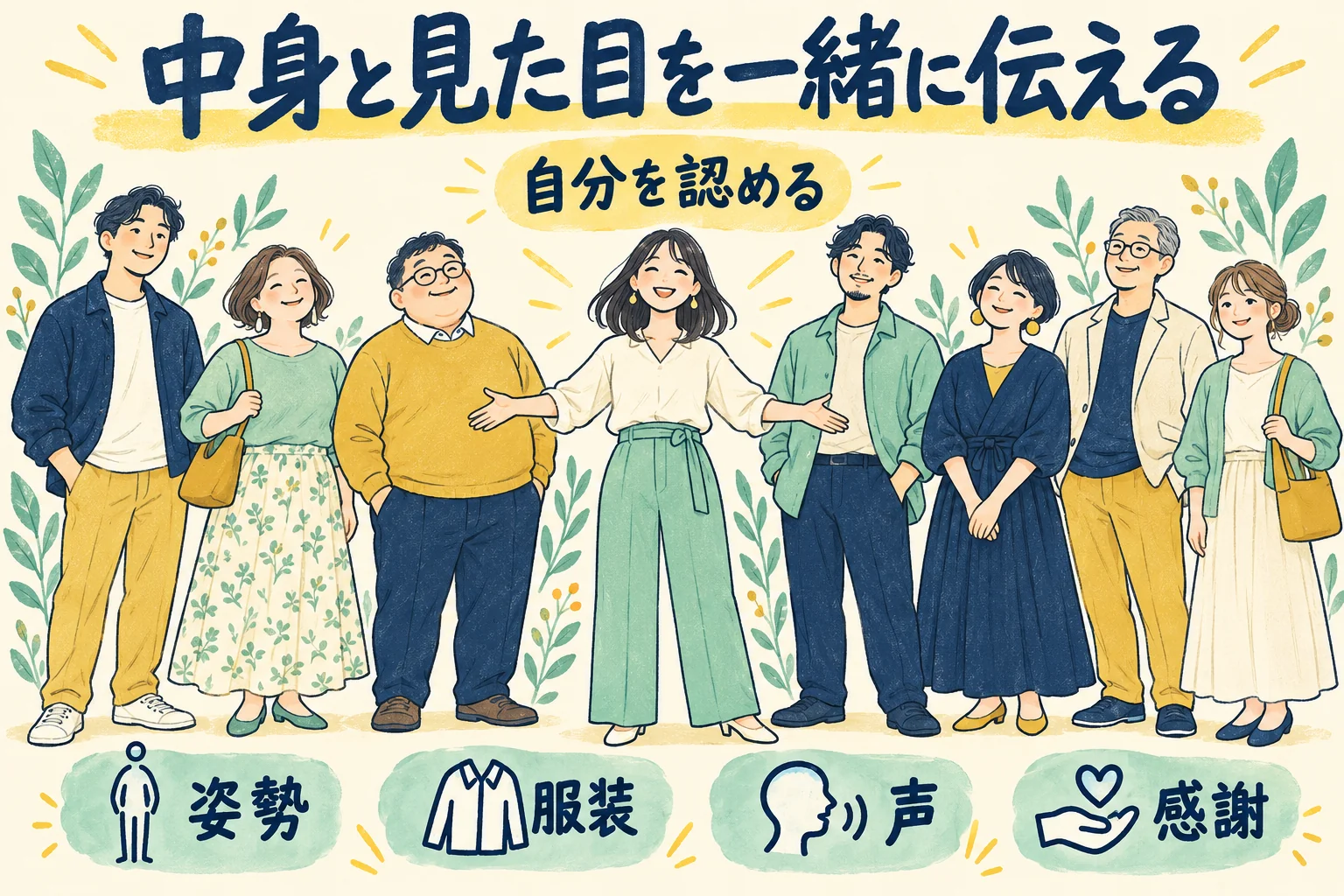 第5章。今の身体を認め、服装・姿勢・声で同じ人柄を伝える。