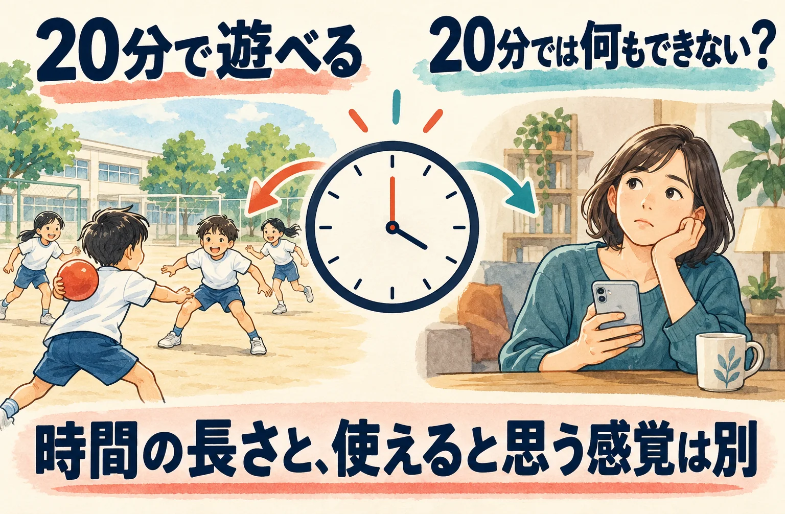 子どもの20分と大人の20分。時間への思い込みを問い直す入口
