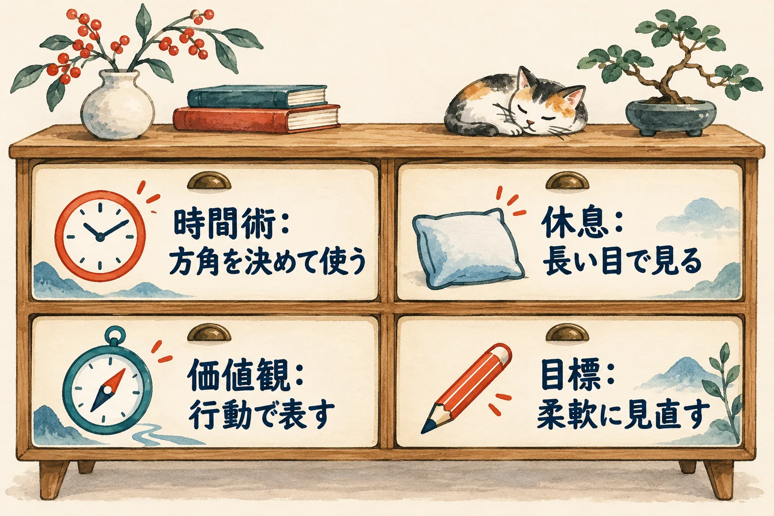 時間術、休息、価値観、目標について、迷った時の読み分け