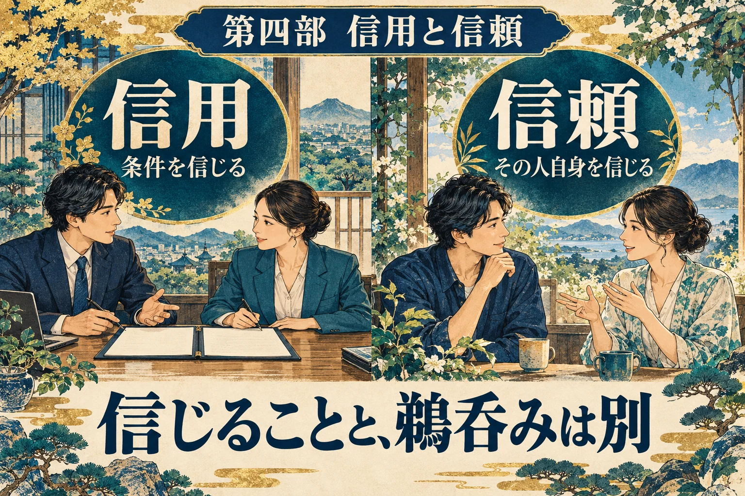 仕事の条件付きの信用と、相手自身へ向ける信頼の違い。信頼と鵜呑みは別