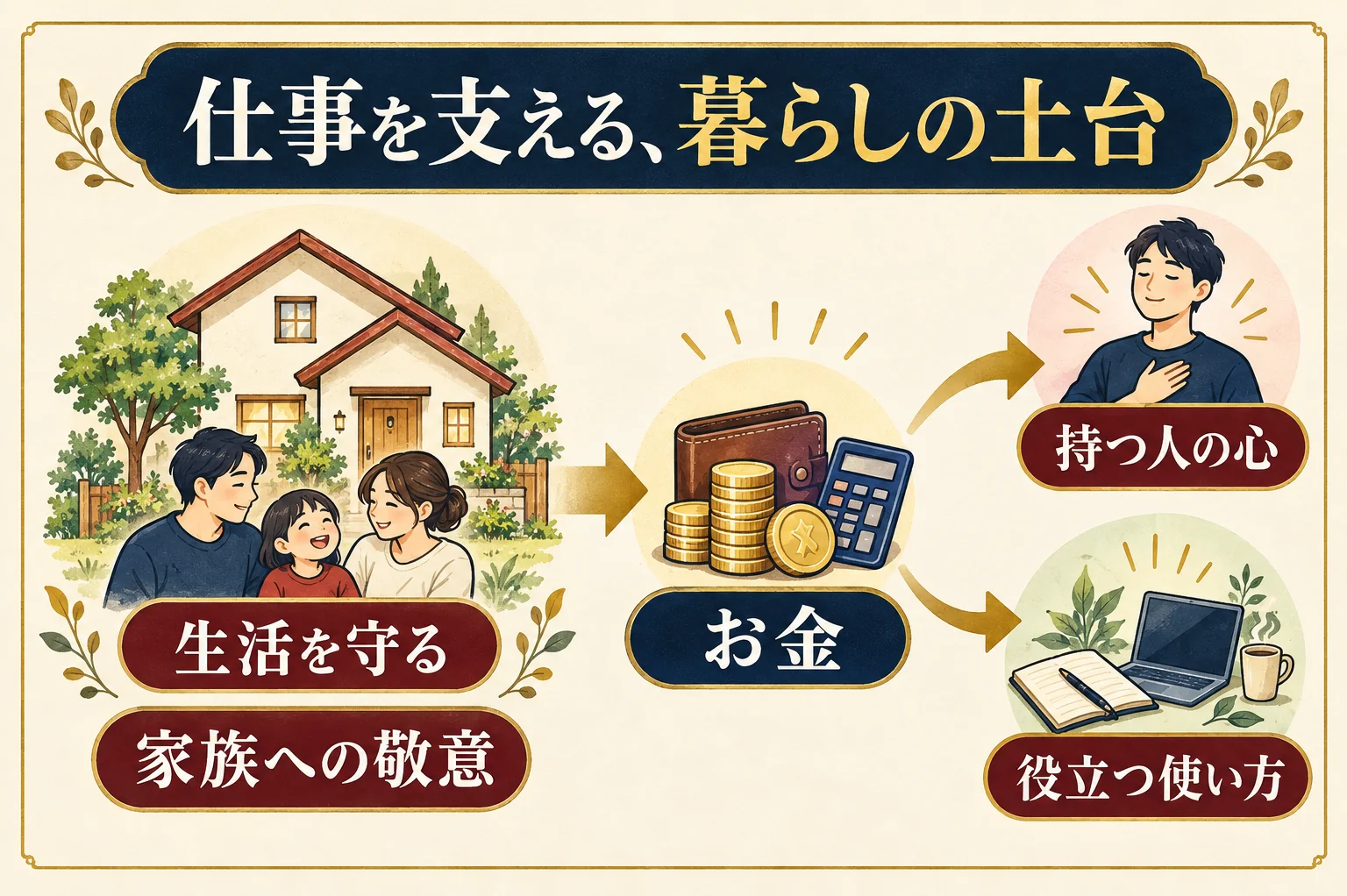 第4章。暮らしを守ること、家族への敬意、持つ人の心に応じたお金の使い方