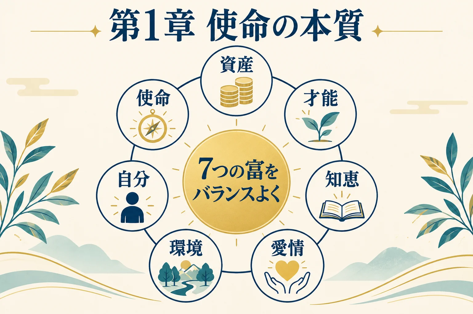 資産・才能・知恵・愛情・環境・自分・使命という7つの富