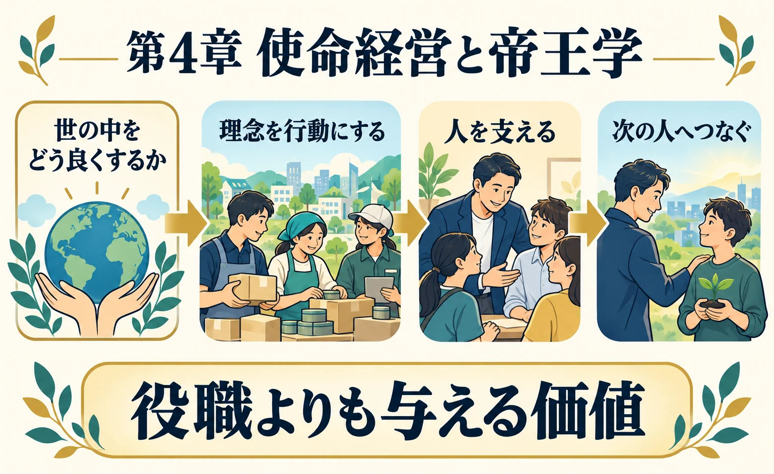 世の中をどう良くするかを問い、理念を行動と人の育ちへつなげる