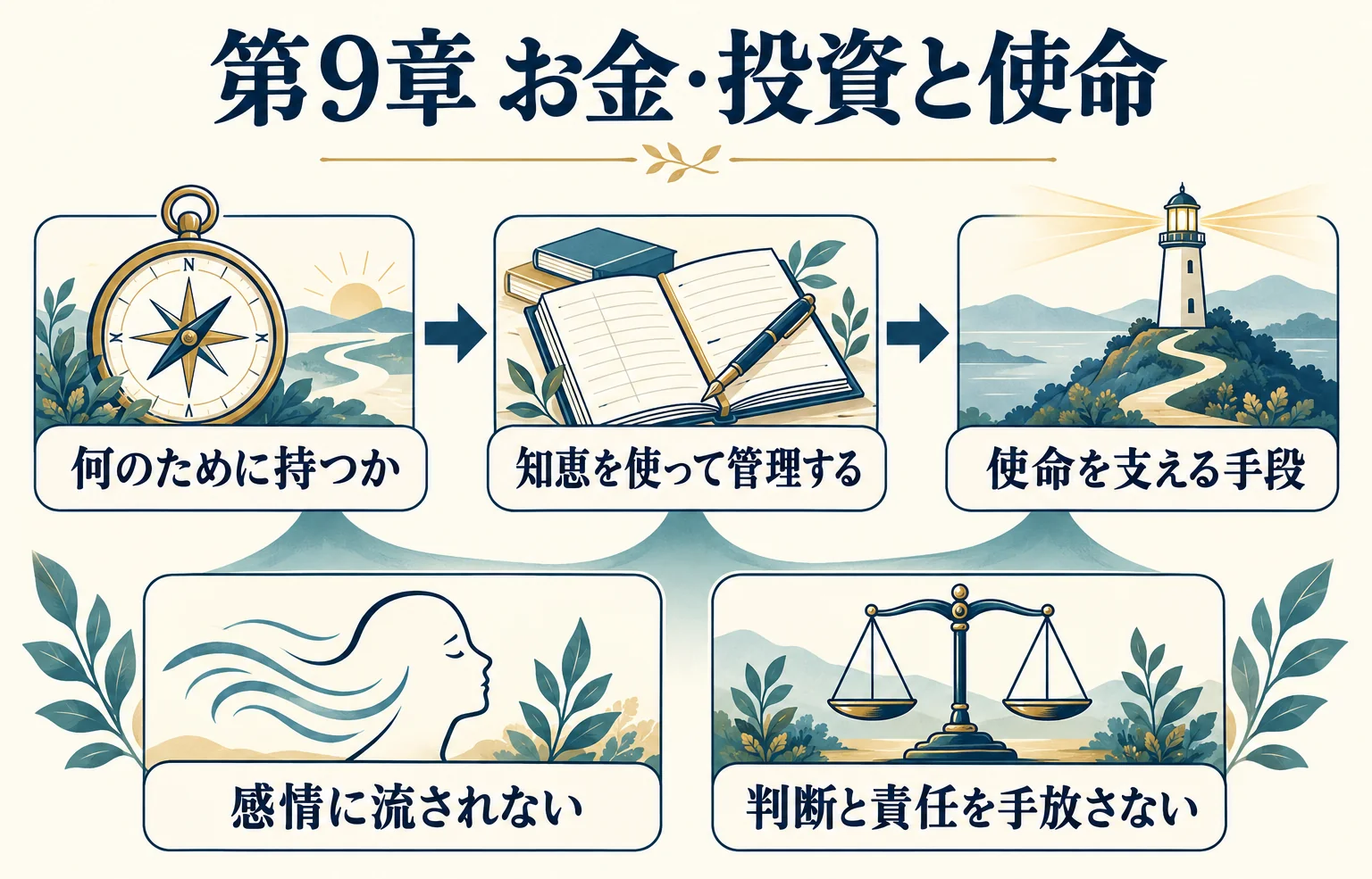 お金を持つ目的を確かめ、知恵と責任を持って管理する