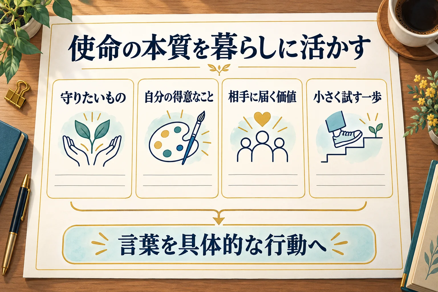 守りたいもの・得意なこと・相手に届く価値から、小さな行動を選ぶ