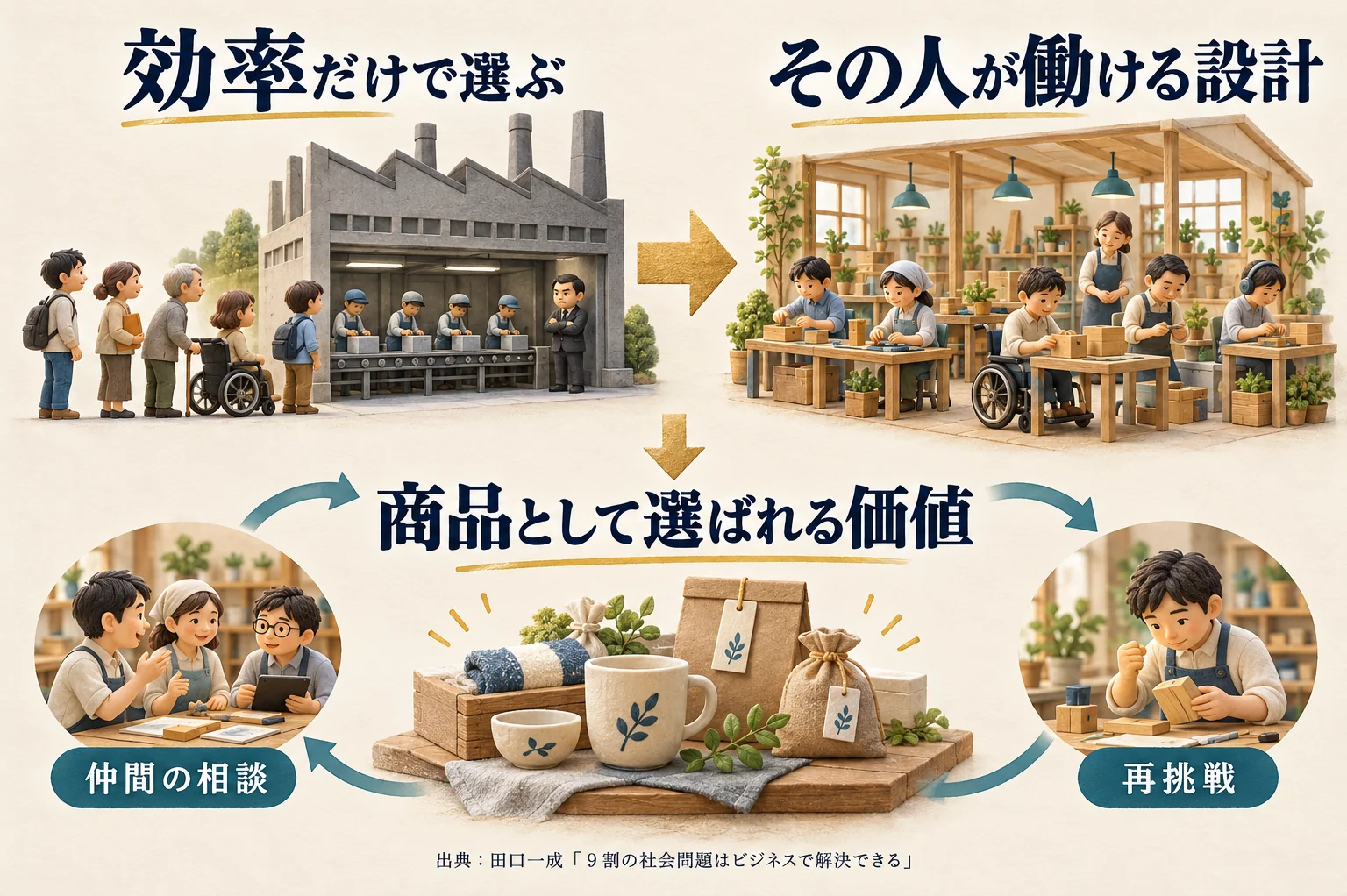 効率から取り残された人を前提に事業を設計し、価値ある商品と相互扶助で続ける