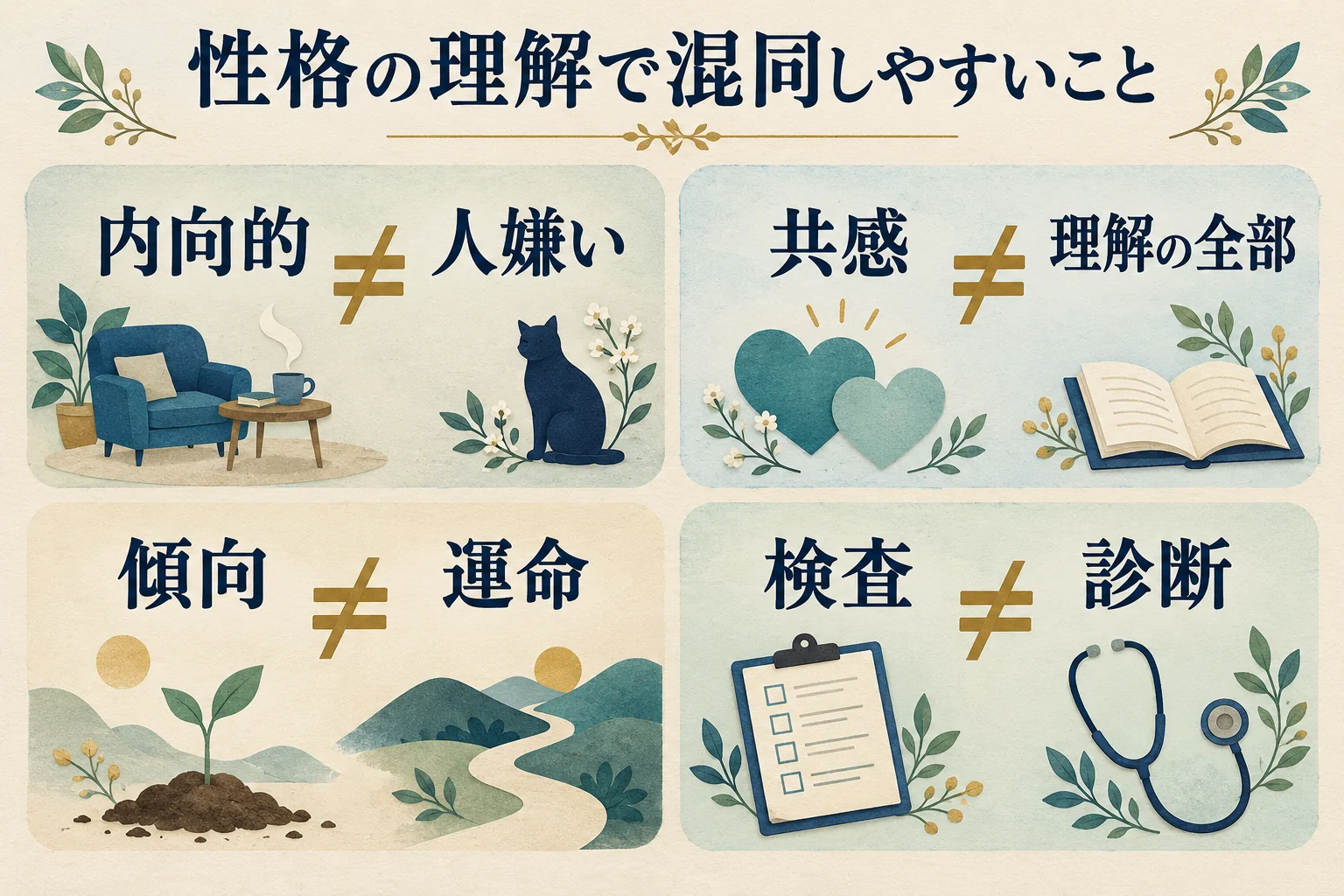 性格の理解で混同しやすいこと