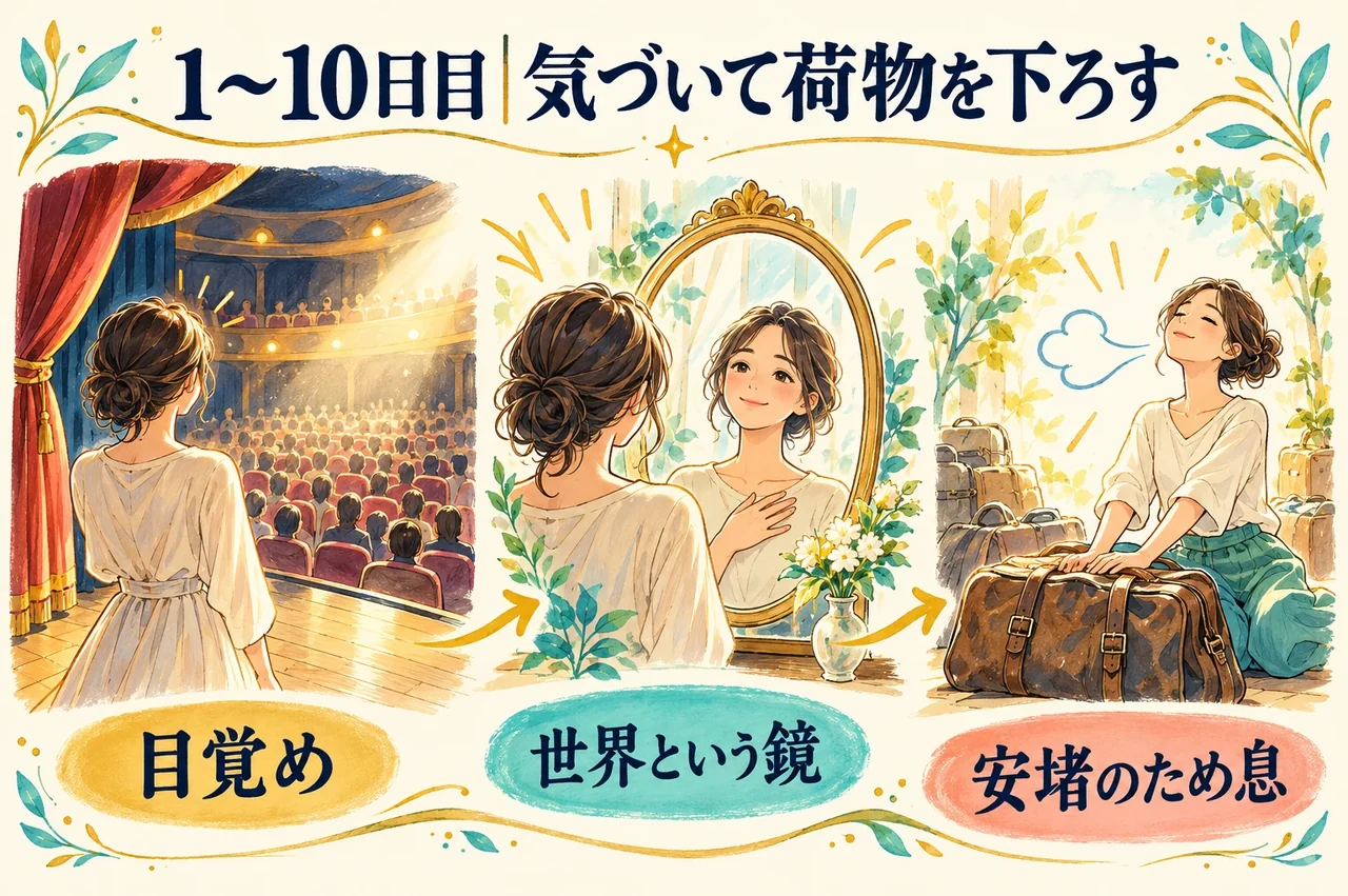 1〜10日目｜気づいて荷物を下ろす。目覚め、世界という鏡、安堵のため息