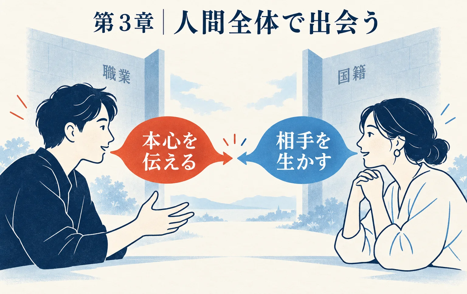 第3章。職業や国籍の垣根を越えて人間全体で出会い、自分のスジと相手への配慮を両立する