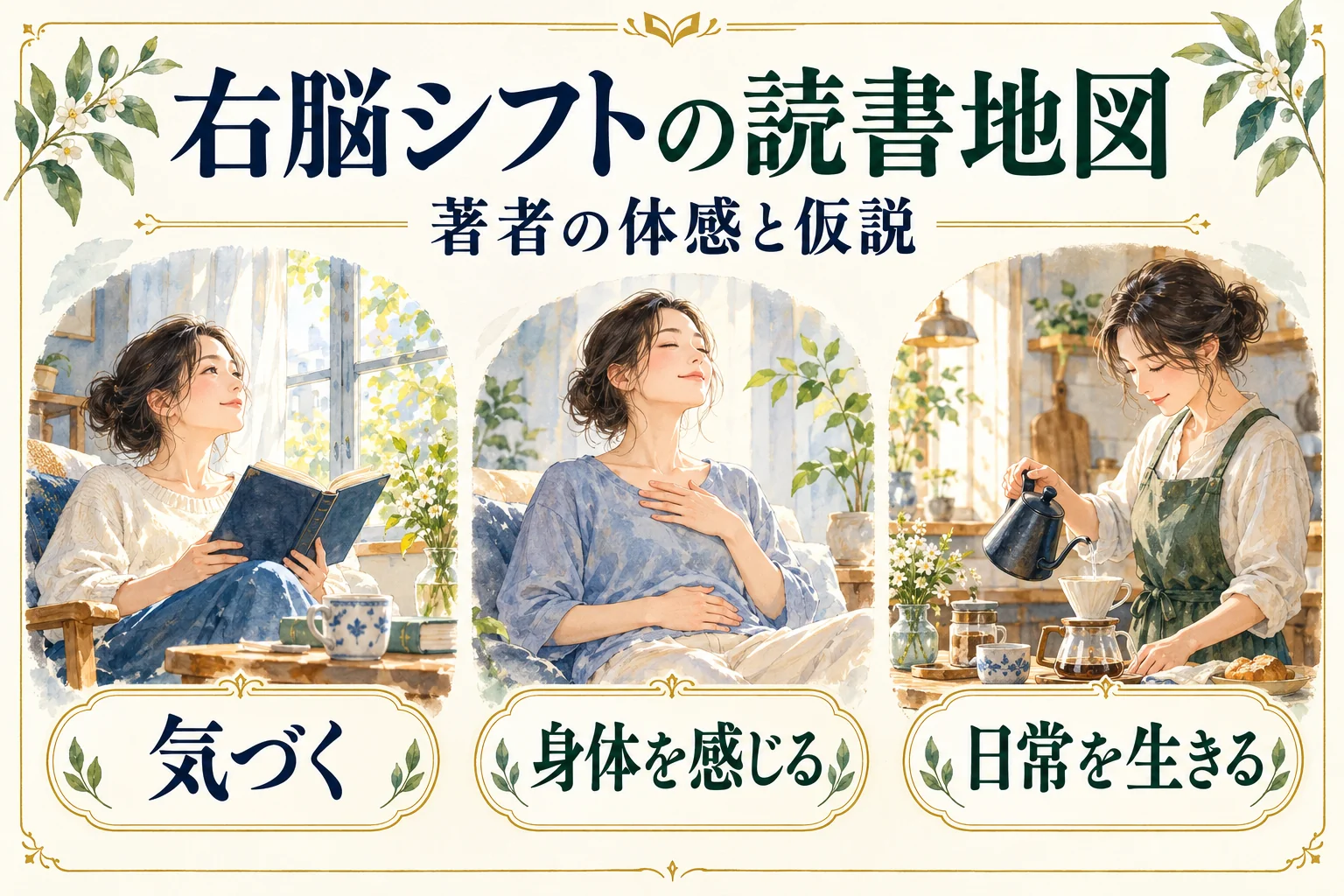 右脳シフトの読書地図。気づく・身体を感じる・日常を生きる。著者の体感と仮説
