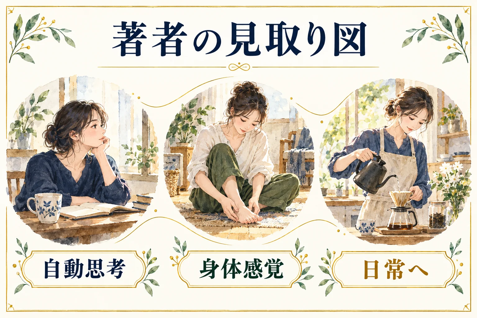 自動思考から身体感覚と日常へ。著者の見取り図