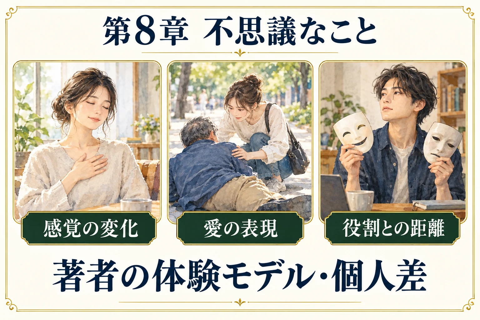 第8章 不思議なこと。感覚の変化から愛の表現へ向かう著者の体験モデル。個人差を残す
