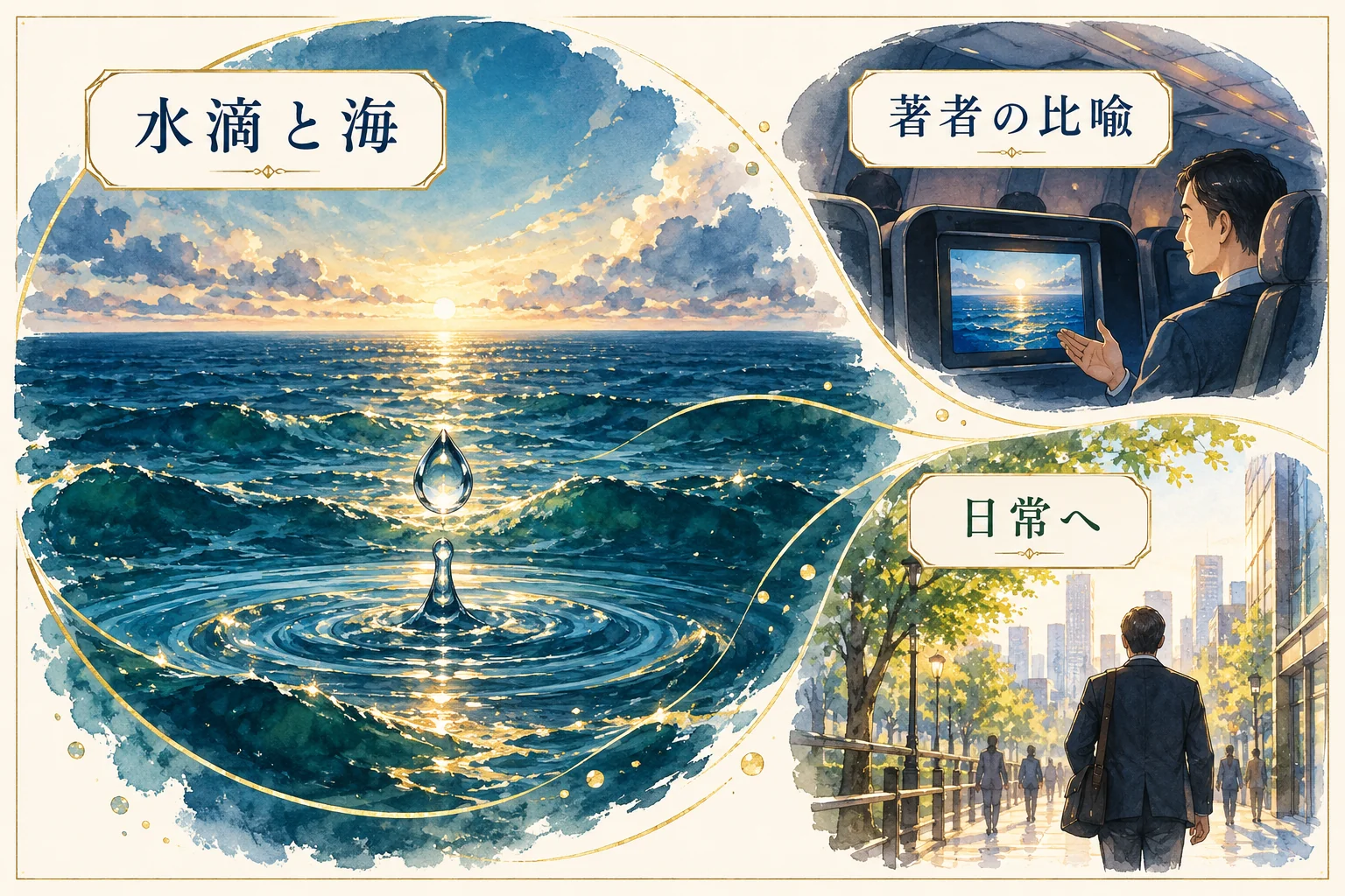 エピローグとおわりに。水滴と海の比喩から日常へ戻る