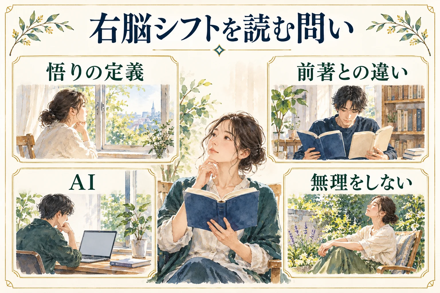 右脳シフトを読む問い。悟りの定義、前著との違い、AI、無理をしない