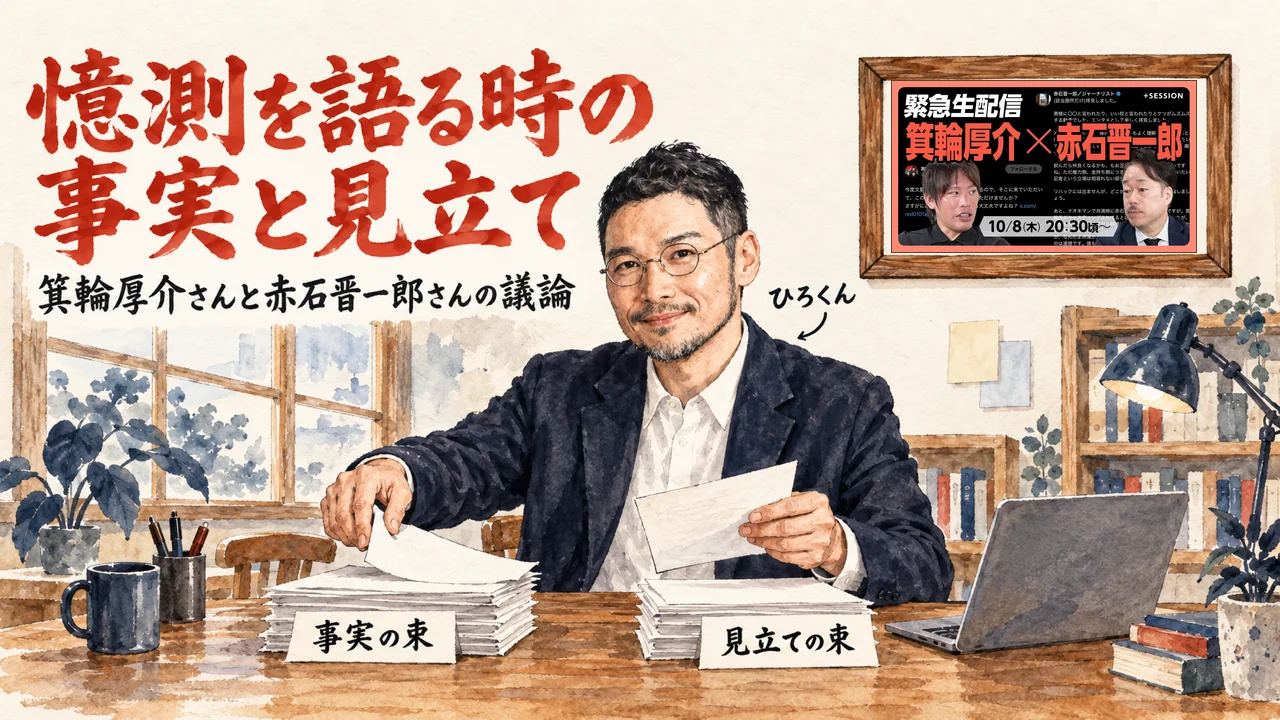 憶測と事実の線引きの図解