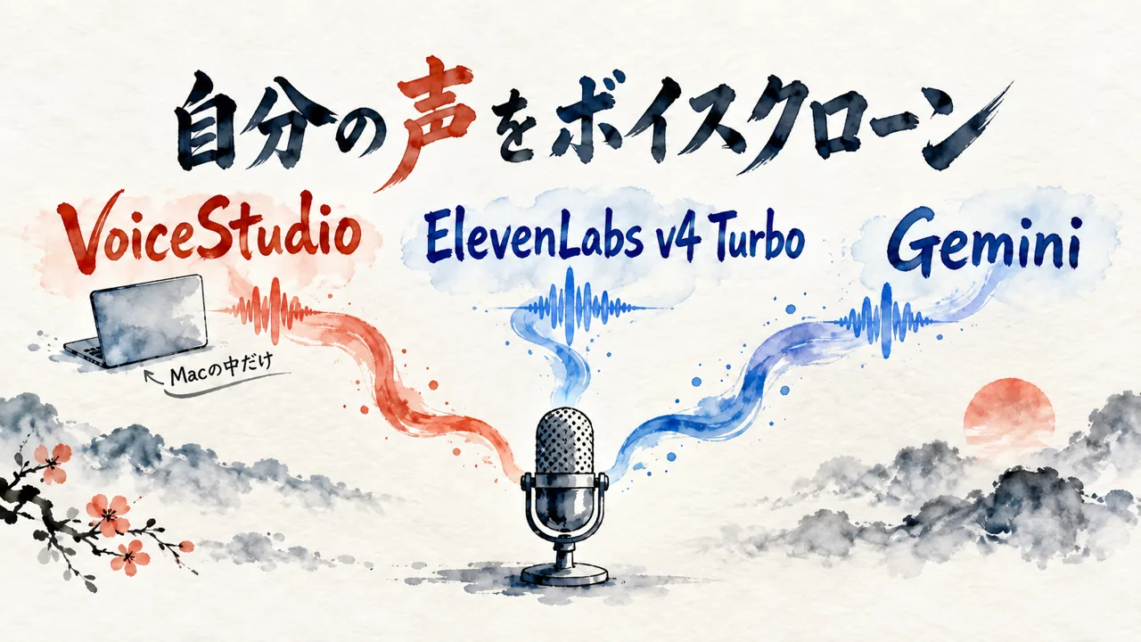 VoiceStudioで自分の声をクローンの図解