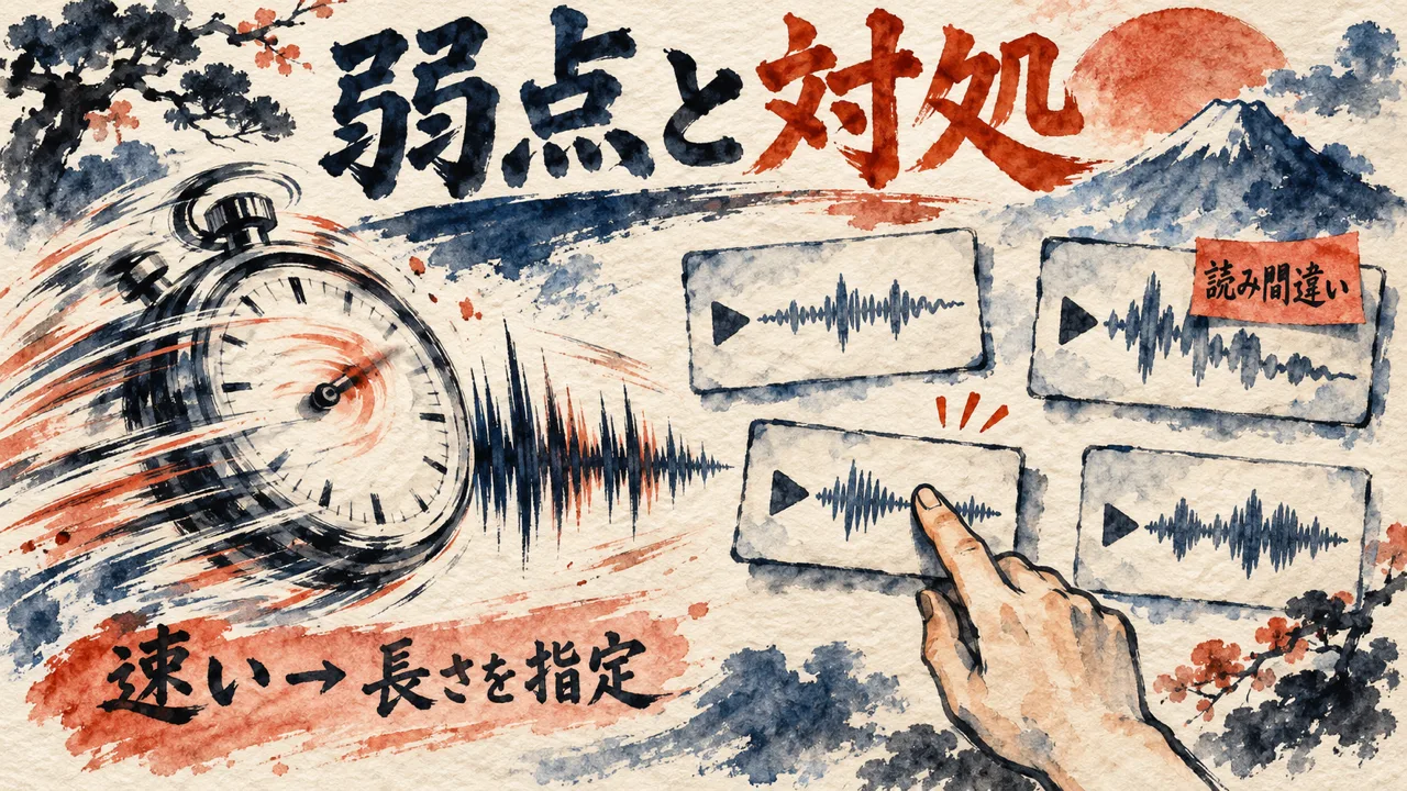 弱点と対処：速すぎる・たまに読み間違える