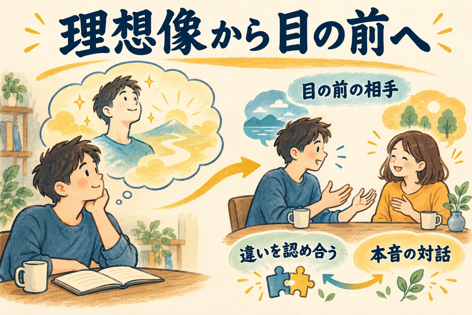 第2章。理想像を見つめる人から、目の前の相手と違いを認め合い対話する二人への変化