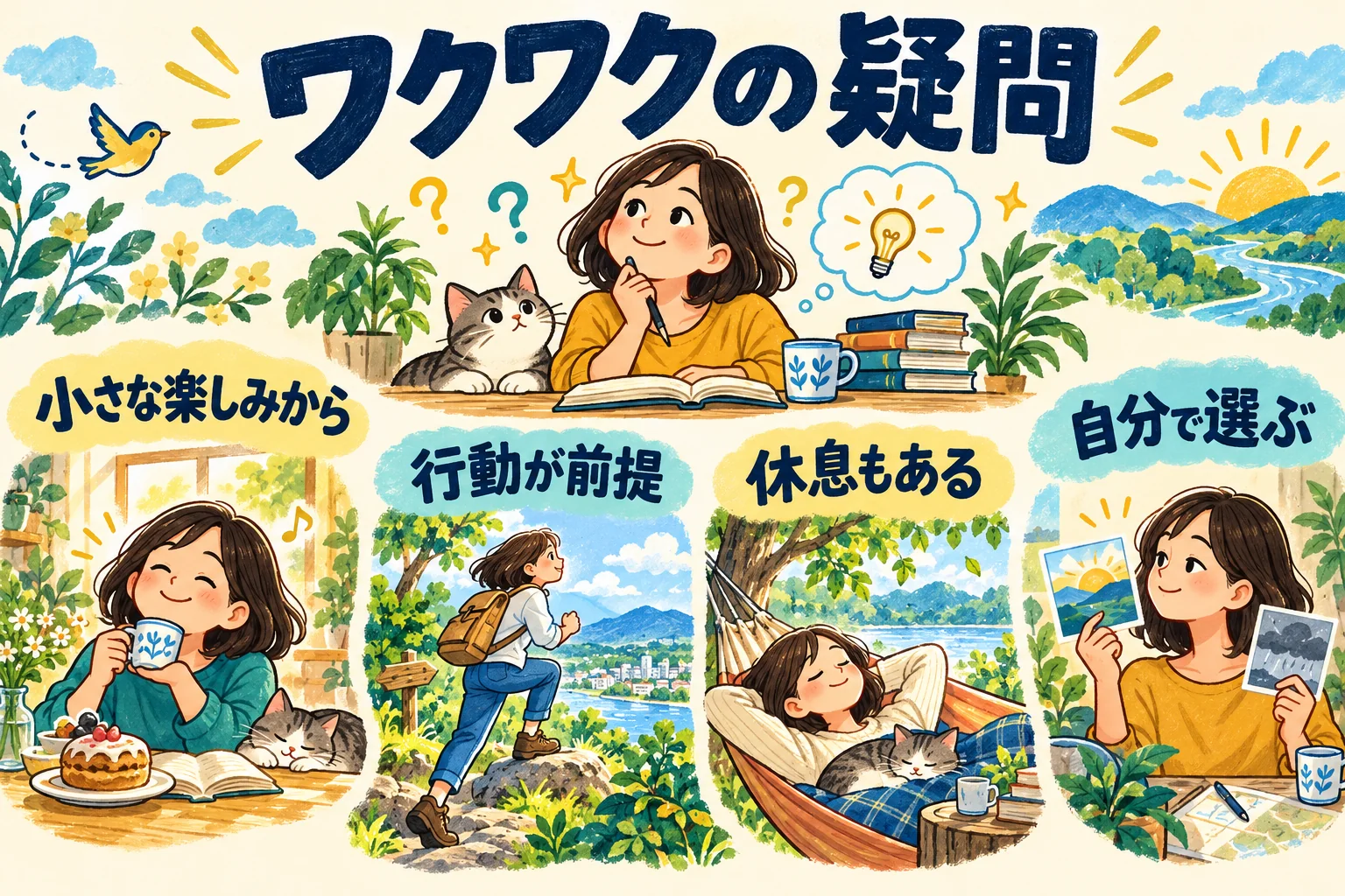 質問。大きな夢でなくてよい、行動が前提、休息もある、自分で受け取り方を選ぶ